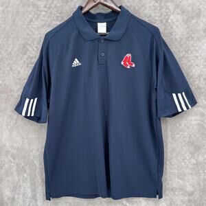 Boston Red Sox Shirt Mens XL Navy Blue MLB Baseball Adidas ClimaCool Polo